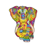 Puzzle en bois coloré Éléphant