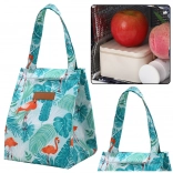 Sac isotherme pour déjeuner avec motif de feuilles et flamants roses 25 cm