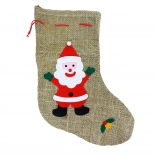 Bas de Saint-Nicolas en toile de jute avec boucle 38 cm