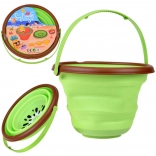 Seau pliable en silicone kiwi pour enfants