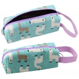 Trousse scolaire avec lamas bleu