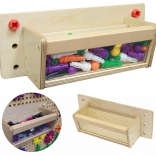 Masterkidz distributeur en bois avec paroi transparente pour tableaux STEM