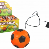 Balle de football yo‑yo sur élastique 6 cm, orange