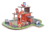 Caserne de pompiers en bois 2 en 1 – caserne et voiture