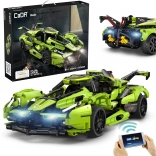 Kit de construction CaDA voiture de sport RC Blade, vert, 432 pièces avec LED