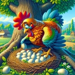 Puzzle Coq avec des œufs 25 pièces