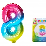 Ballon gonflable arc-en-ciel chiffre 8