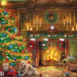 Puzzle Labradors au pied du sapin 1000 pièces EUROGRAPHICS