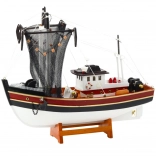 Maquette décorative de bateau de pêche avec filet 38x31 cm