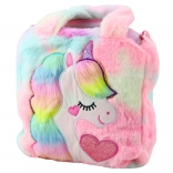 Sac en peluche pour enfants avec licorne pastel