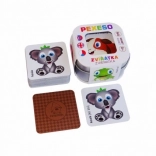 Pexeso pour enfants Animaux dans une boîte en métal