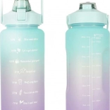 Gourde de sport 2 L avec paille et marquages horaires motivants