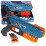 Pistolet pour enfants Turbo bleu 8+ avec 6 projectiles souples et chargement manuel