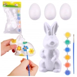 Set de Pâques avec œufs en polystyrène et lapin, 3 pièces
