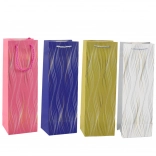 Sac cadeau pour bouteille avec vagues scintillantes