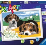 Peinture par numéros : Chiots Jack Russell