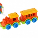 Train en plastique coloré avec wagon pour enfants