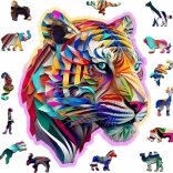Puzzle en bois Tigre coloré 150 pièces WOODEN CITY