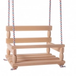 Balançoire en bois pour intérieur et jardin, naturelle 38 × 30 cm, charge 80 kg