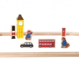 circuit de train en bois paddington – gare de londres, 43 pièces