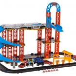 Ensemble de jeu de stationnement avec petites voitures