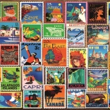 Puzzle Ravensburger Timbres des quatre coins du monde 200 pièces