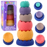 Tour sensorielle en silicone souple avec chiffres – ensemble éducatif 6 pièces