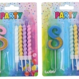 Bougie de fête numéro 8 avec 4 bougies