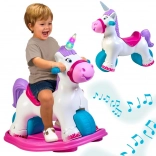 FEBER licorne à bascule interactive 2-en-1 – porteur pour enfants avec lumières et sons