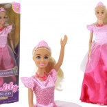 Poupée Anlily Princesse Blonde avec Tiare en Robe Rose