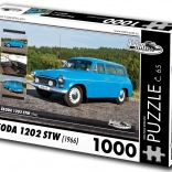 Puzzle RETRO-AUTA Škoda 1202 STW 1000 pièces