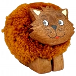 Figurine en bois avec pompon Chat pour les enfants