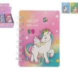 Carnet à spirale motif licorne 9,5 × 12 cm