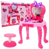 Coiffeuse rose pour enfants 3+ avec sèche-cheveux interactif, lumières et accessoires