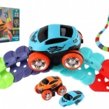 Circuit de course pour enfants avec pièces interchangeables et petite voiture lumineuse