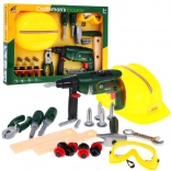 Kit du petit constructeur pour enfants 3+ Tournevis électrique + casque et lunettes + outils