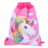 Sac d’école pour chaussures motif licorne rose 35 x 27 cm