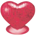 Puzzle en cristal 3D cœur rouge 46 pièces