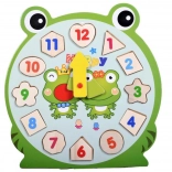 Horloge en bois puzzle grenouille