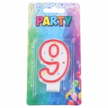 Bougie de fête numéro 9 Rouge