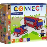 Jeu de construction Connect 2-en-1 bus et voiture avec remorque Trefl
