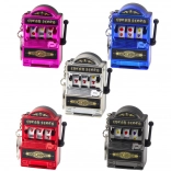 Porte-clés mini machine à sous, levier mobile, assortiment de couleurs