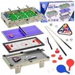 Set de jeux de table 4 en 1 – baby-foot, air hockey, ping-pong et billard
