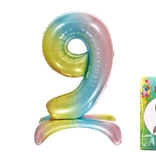 Ballon chiffre 9 arc-en-ciel 80 cm