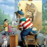 ART PUZZLE Puzzle Le peintre chat 500 pièces