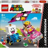 lego super mario mario kart – wario et king boo ensemble de course