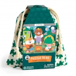 Puzzle Mudpuppy Campeurs joyeux dans une pochette en tissu – 36 pièces