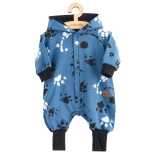 Combinaison bébé en coton à capuche avec oreilles NEW BABY Paw – bleu