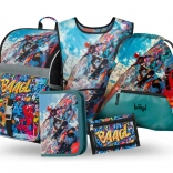 Ensemble pour écoliers Zippy Skatepark: cartable, trousse, sac, tablier et portefeuille