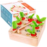 Jeu en bois avec des petites carottes